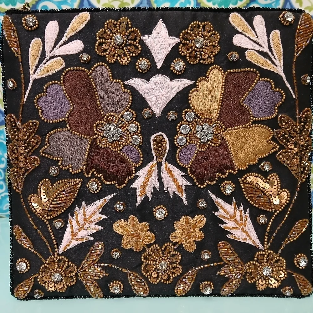 Bamboo Trading Co. Floral Embroidered Clutch
